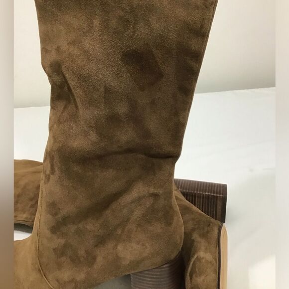 Dolce Vita Thea Brown Suede Knee High Stacked Heel Boots Size 13 Women - Picture 12 of 16